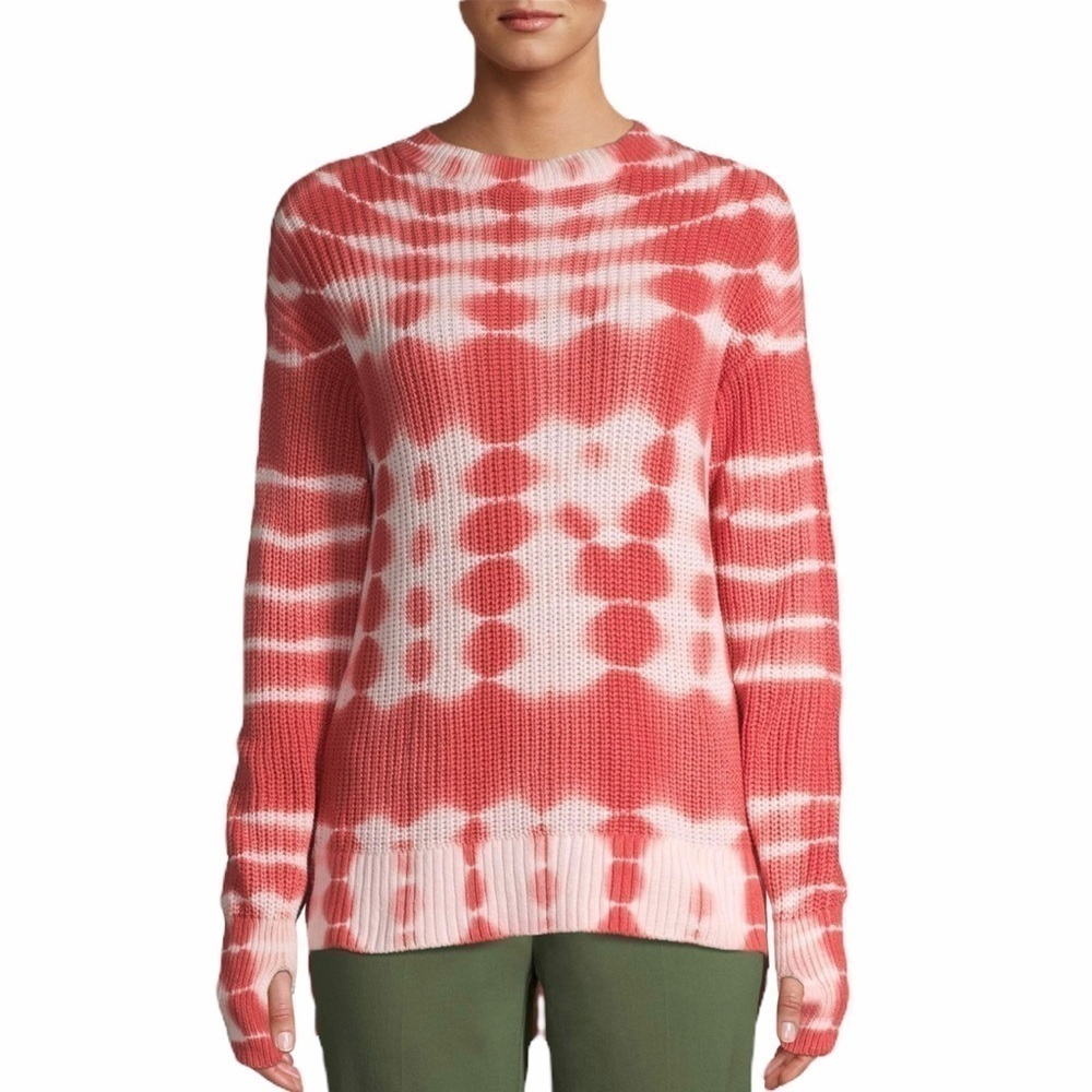 Tie Dye Crew Neck High Low Sweater